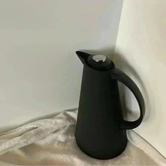Vtg Corning Thermique Carafe Coffee Thermos Modern Space-Age Design Matte Black - Picture 2 of 6